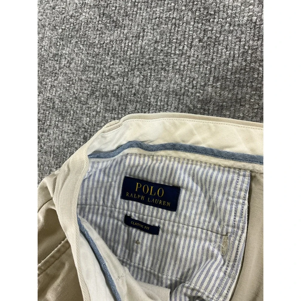 Polo Ralph Lauren Classic Fit Chino Pants 35x30 Khaki Beige Straight Leg Cotton